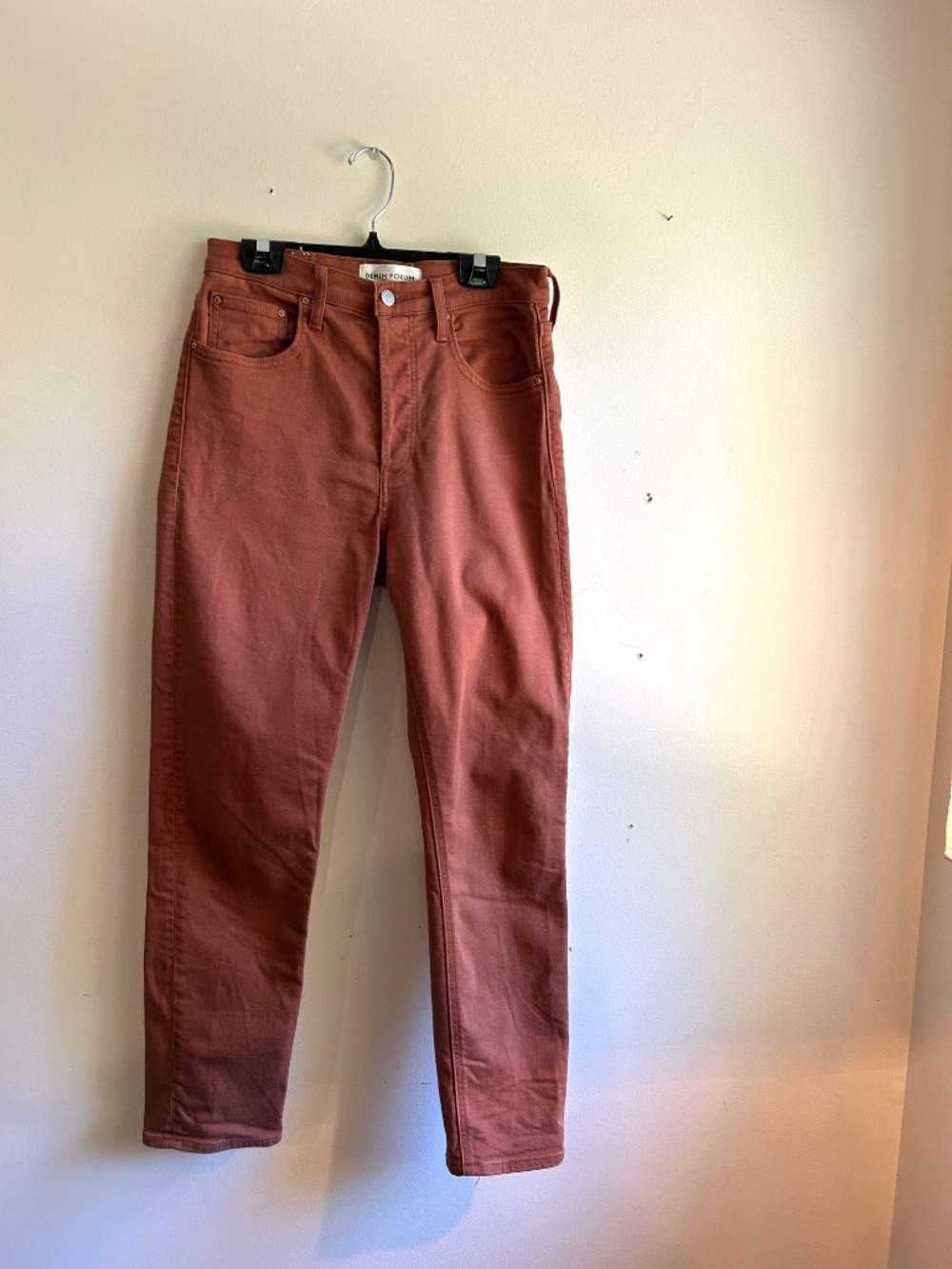 Denim Forum The Yoko High Rise Slim jeans in colour Burnt Copper Size 28